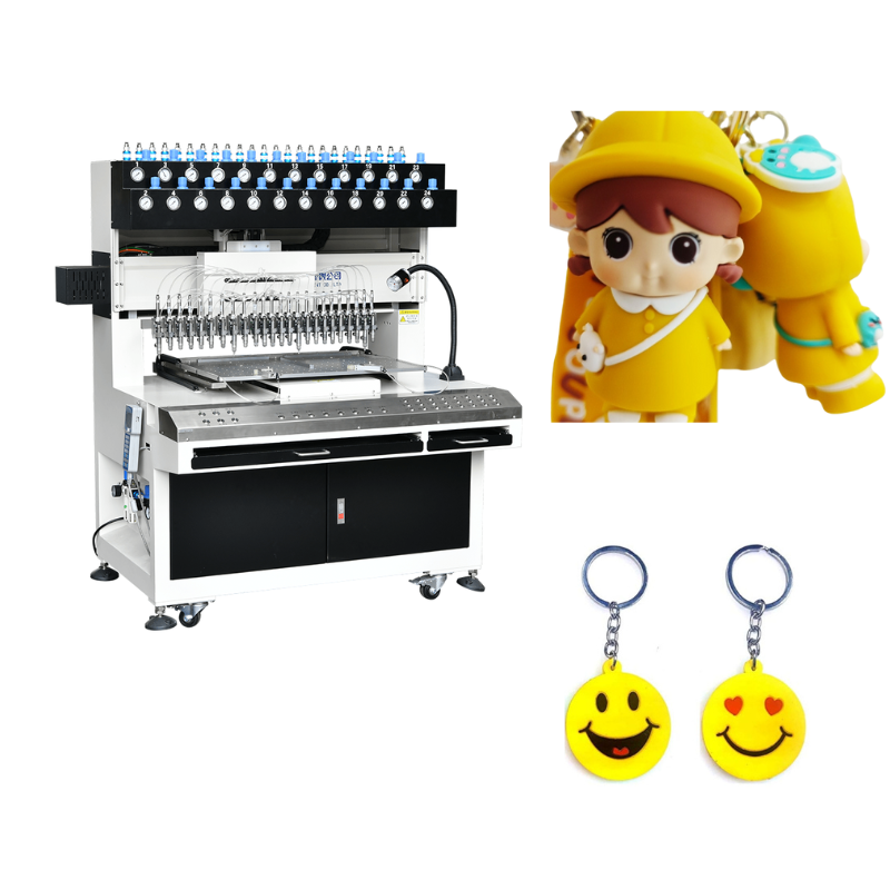 ميني Emoticon ناعمة PVC Keychain ملء آلة